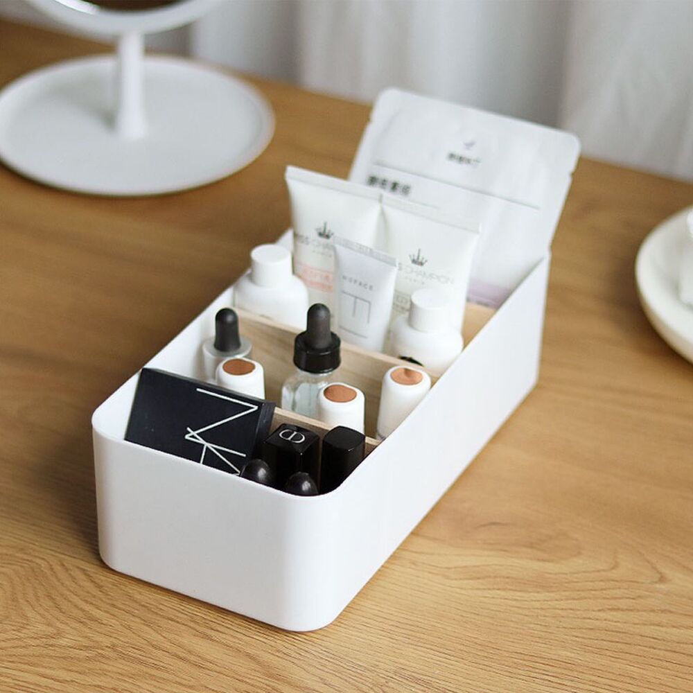 Organizador Multiuso con 4 Divisiones de Madera